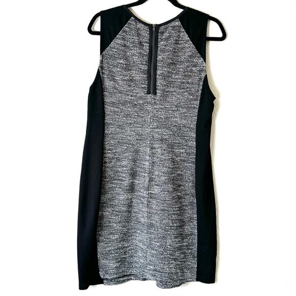 Eileen Fisher Black & White Tweed Panel Sheath Dress Size Large - Picture 3 of 8